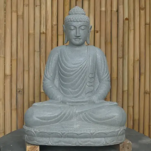 Product image of the product “Seated Buddha made of Riverstone in Dhyana position - gesture of meditation, H. 80cm. ”
